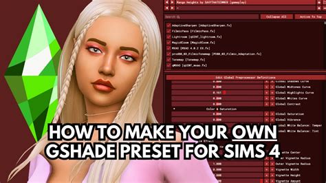 How To Make Your Own Gshade Reshade Preset For The Sims 4 In Depth