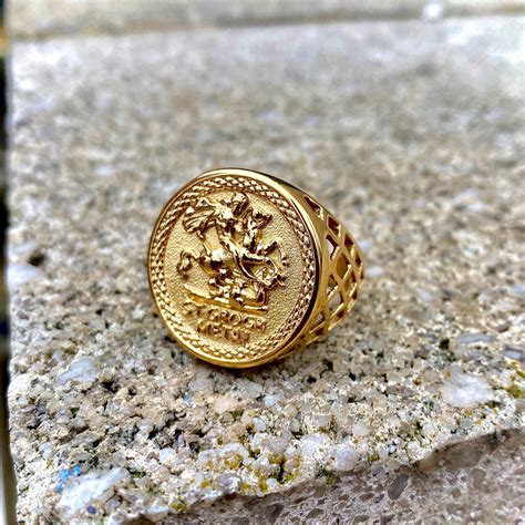 Gold Sovereign Ring Solid Gold Man Ring Chevaliere Homme Or Canada