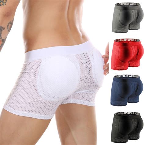 Sexy Men Padded Underwear Mesh Boxer Buttocks Lifter Push Up Pad