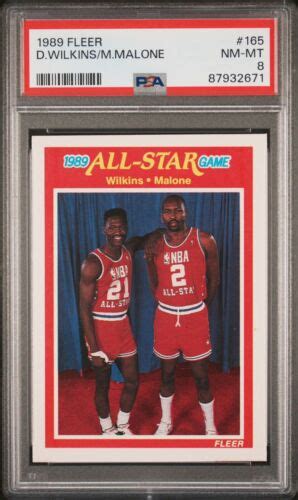 Fleer All Star Game Dominique Wilkins Moses Malone Psa