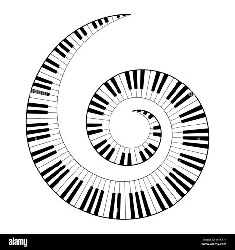 Musical Keyboard Spiral Constructed From Octave Patterns Black And