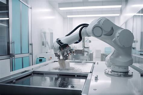 Cleanroom Robot With Delicate And Precise Robotic Arm Performing