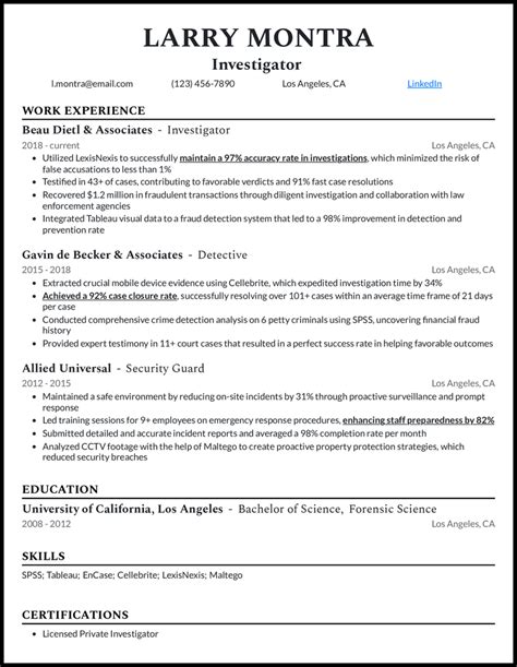 5 Investigator Resume Examples To Seal The Deal In 2024