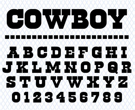 Cowboy Font Ttf Svg Files Cowboy Font Svg Western Font Wild West Font