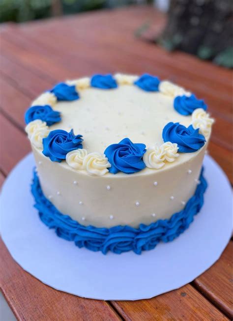 Torta Buttercream Azul Francia Tortas Bonitas Tartas Bonitas