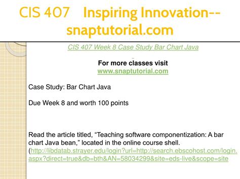 PPT CIS407 Inspiring Innovation Snaptutorial PowerPoint