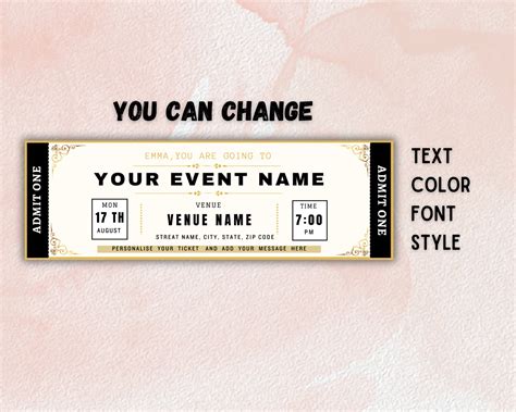 Printable Event Ticket Template, Canva Editable Ticket, Surprise ...