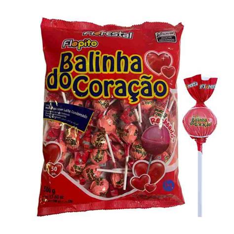 Pirulito Flopito Balinha Do Cora O Morango G Florestal Compre N