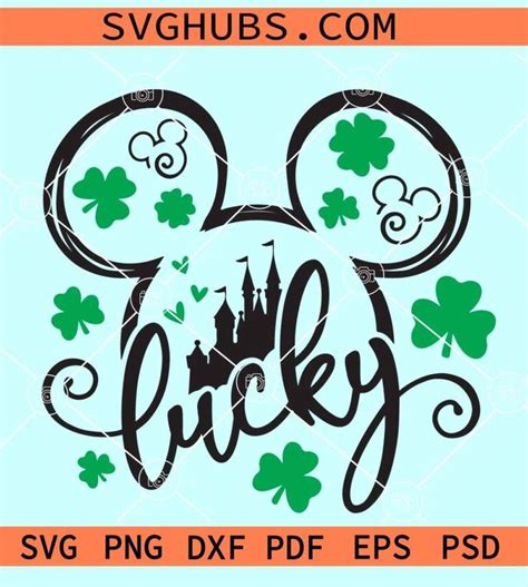 Mickey Mouse Lucky Svg Mickey Mouse St Patrick Svg Mickey Head Svg