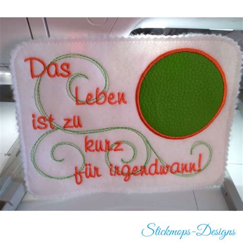 Freebie Ith Mug Rug Stickdatei Mit Spruch X Rahmen