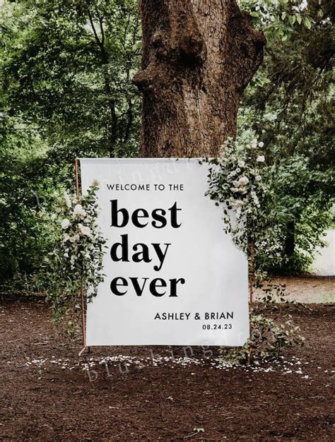 Best Day Ever Sign Wedding Backdrop For Reception Wedding Tapestry