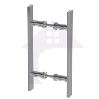 Puxador Duplo Aluminio Cm Porta Pivotante Ou Madeira Ou Vidro Chato