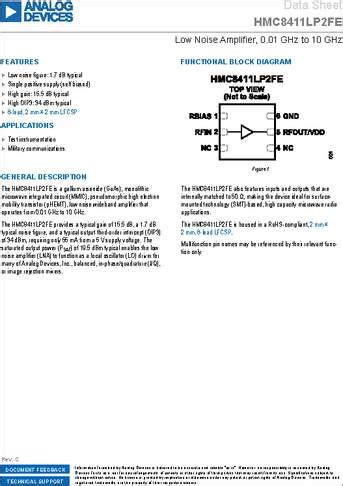 HMC8411LP2FETR Datasheet Analog Devices HMC8411LP2FE Is A Gallium