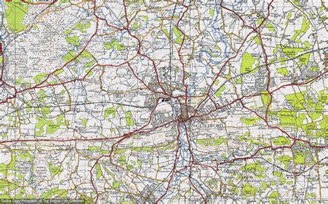 Historic Ordnance Survey Map Of Woodbridge Hill 1940