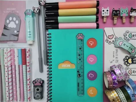 Set Papelería Kawaii Pack 13 Productos Accesorios Cuotas sin interés