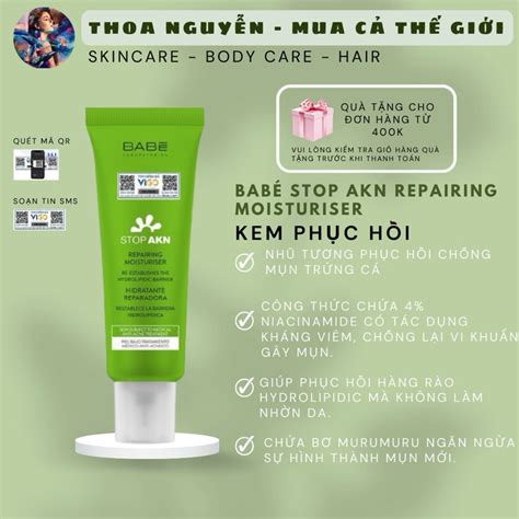 Kem D Ng Ph C H I Babe Cho Da D U M N Stop Akn Repairing Moisturiser Shopee Vi T Nam
