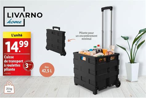 Promo LIVARNO home Caisse de transport à roulettes pliante chez Lidl