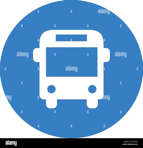 White Bus In A Blue Circle Flat Design Vector Stock Vector Image And Art