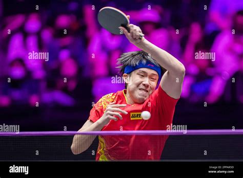 Macao China Rd Apr Wang Chuqin Of China Hits A Return During