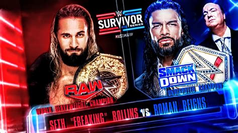 Wwe Survivor Series 2023 Roman Reigns Vs Seth Rollins Match Champion Vs Champion Youtube