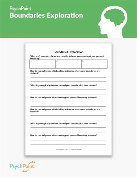 Boundaries Exploration Worksheet Psychpoint