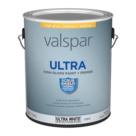 Valspar High Gloss Ultra White Acrylic Interior Door And Trim Paint 1 Gallon At