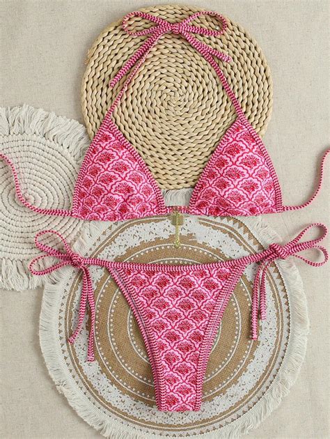 Swim Mod Random Floral Print Bikini Set For Beach Vacation For Summer Shein Usa