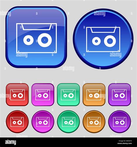 Ic Ne De Signe De La Cassette Cassette Audio Symbole Ensemble De