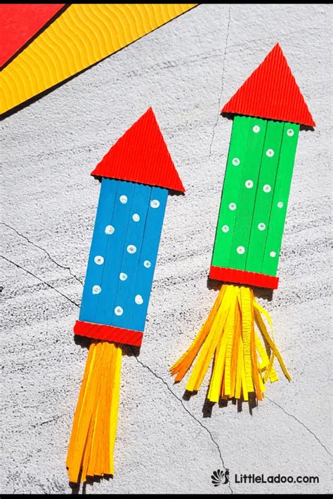 Popsicle Stick Rocket Firework Craft