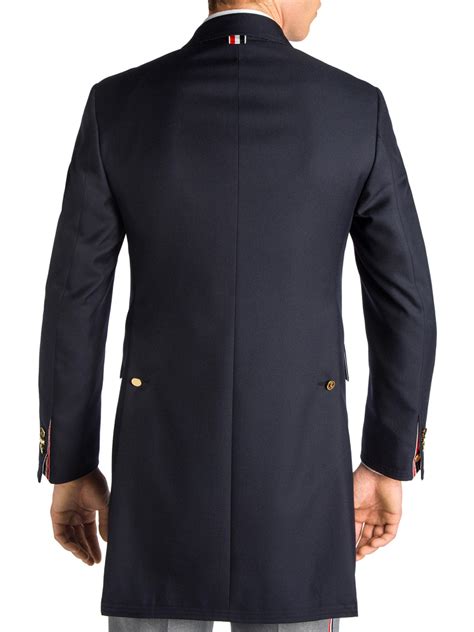 Lyst Thom Browne Chester Wool Over Coat In Blue For Men