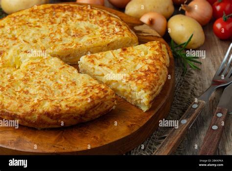 Spanish Omelette With Potatoes And Onion Typical Spanish Cuisine