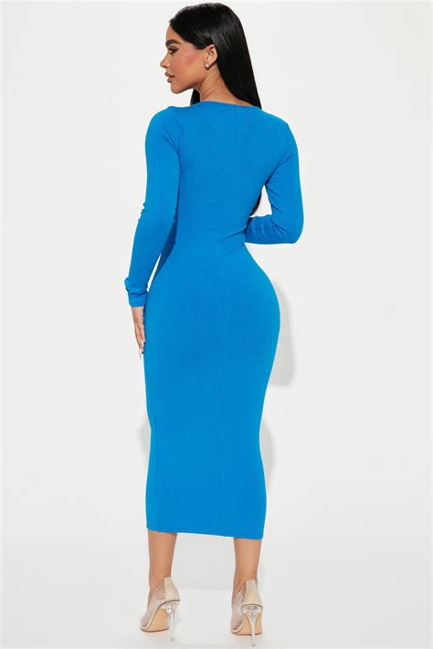 Tasha Snatched Midi Dress Blue Fashion Nova Dresses Fashion Nova