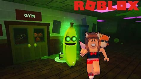 A Cartoon Character Standing Next To A Banana In A Room With Neon