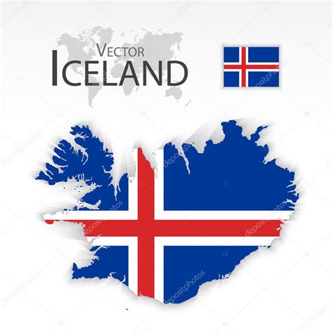 Islandia Rep Blica De Islandia Bandera Y Mapa Concepto De