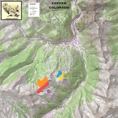 2020 Copper Ski Area Trails on Topographic Map map by Spirited Republic ...