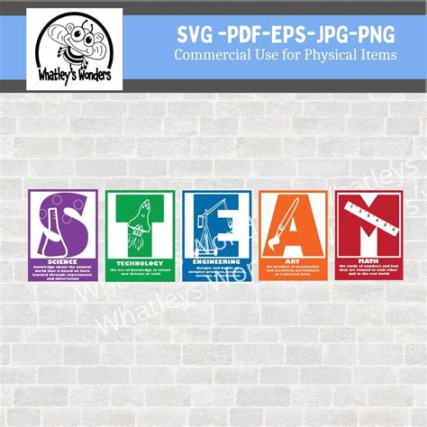 steam svg stem  digital  posters bulletin board set