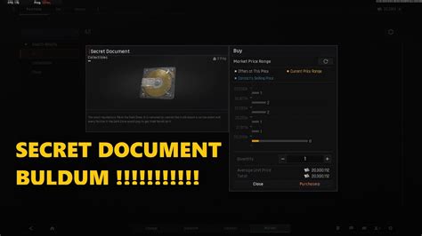 SECRET DOCUMENT BULDUM 20 MILYONLA ÇIKIŞ YAPTIM Arena Breakout