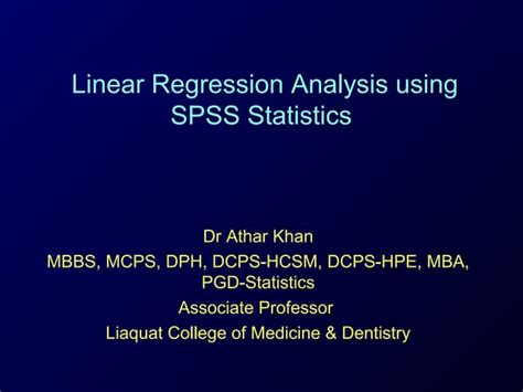 Linear Regression Using Spss Ppt