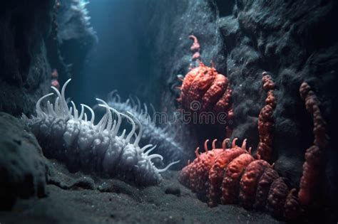 A Close-up of a Unique Deep-sea Worm Species on a Hydrothermal Vent ...