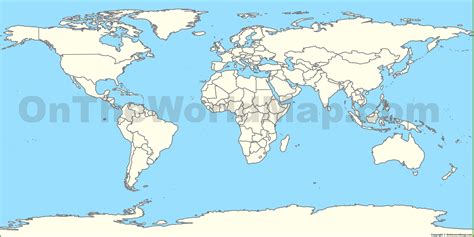 Outline blank map of World - Ontheworldmap.com