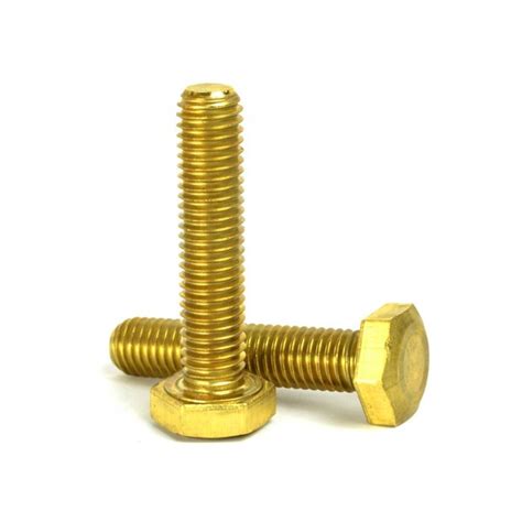 M8 X 45mm Brass Set Screws Hexagon Hex Fully Threaded Bolts Din 933