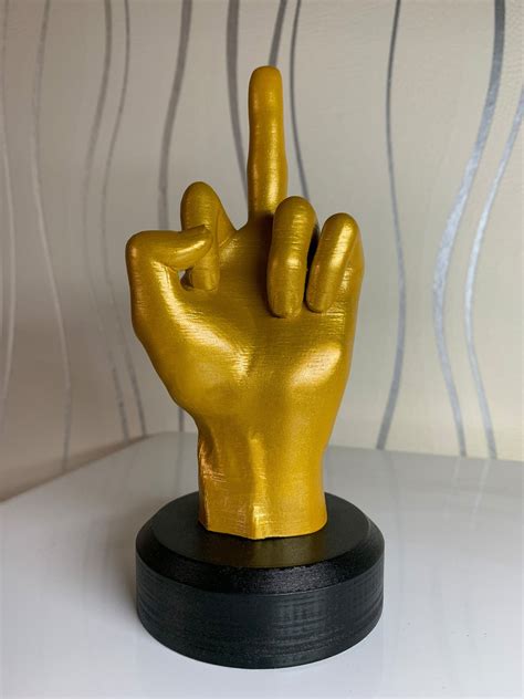 Large Middle Finger Statue 22 Cm Unique Gift Customizable Text