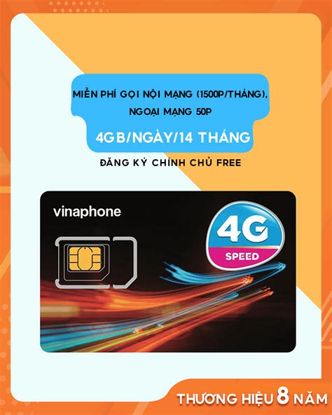 Sim data Vinaphone VD89P 4GB ngày 14 tháng tặng 1500p nội 50p ngoại