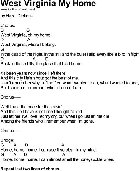 Bluegrass Songs With Chords West Virginia My Home