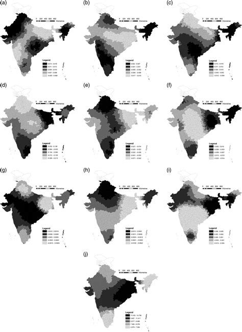 Spatial Distribution Of Gwr Local Coefficients At The District Level