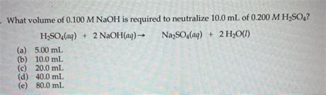 Solved What Volume Of 0 100 M KOH Is Required To Neutralize Chegg