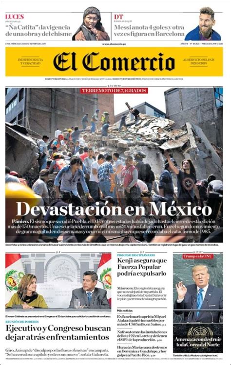 Las Portadas De Periódicos Más Impactantes Del Sismo De México