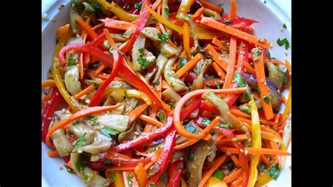 Баклажаны по-корейски: вкуснейший рецепт! - YouTube
