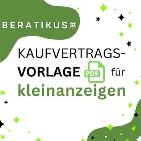 Vorlage Kaufvertrag für ebay Kleinanzeigen direkt downloaden I