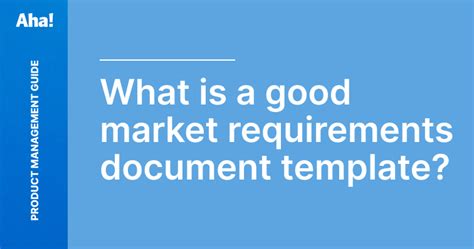 Market Requirements Document Templates Free Downloads Aha Software